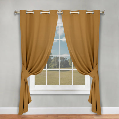Classic Modern Solid Room Darkening Blackout Curtain Panels. Set of 2