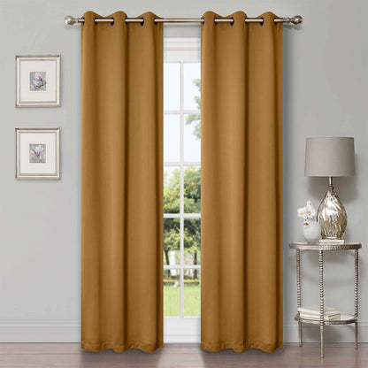 Classic Modern Solid Room Darkening Blackout Curtain Panels. Set of 2