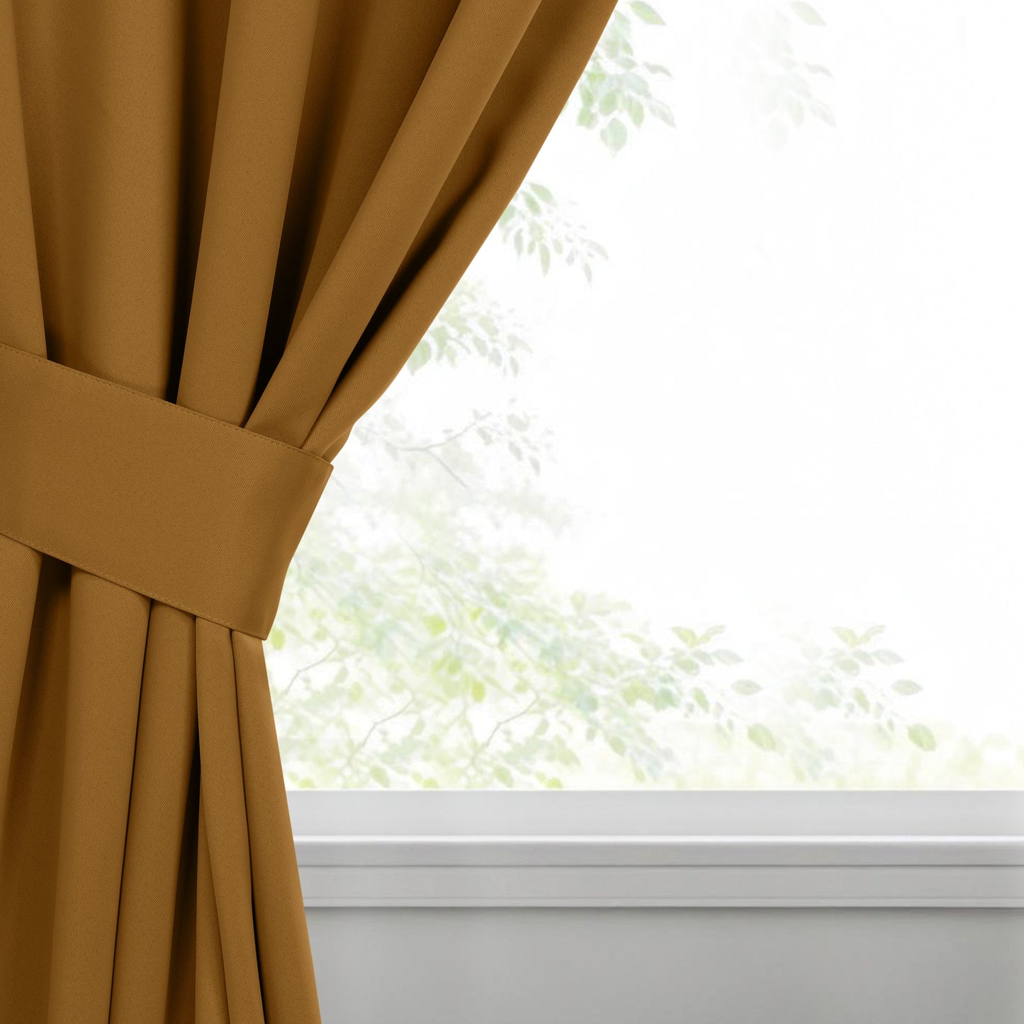 Classic Modern Solid Room Darkening Blackout Curtain Panels. Set of 2