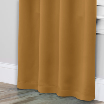 Solid Room Darkening Rod Pocket Blackout Curtain Panels. Set of 2