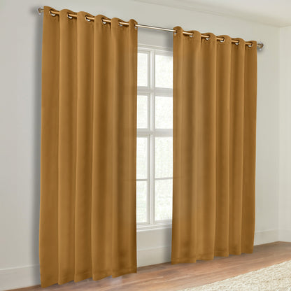 Classic Modern Solid Room Darkening Blackout Curtain Panels. Set of 2