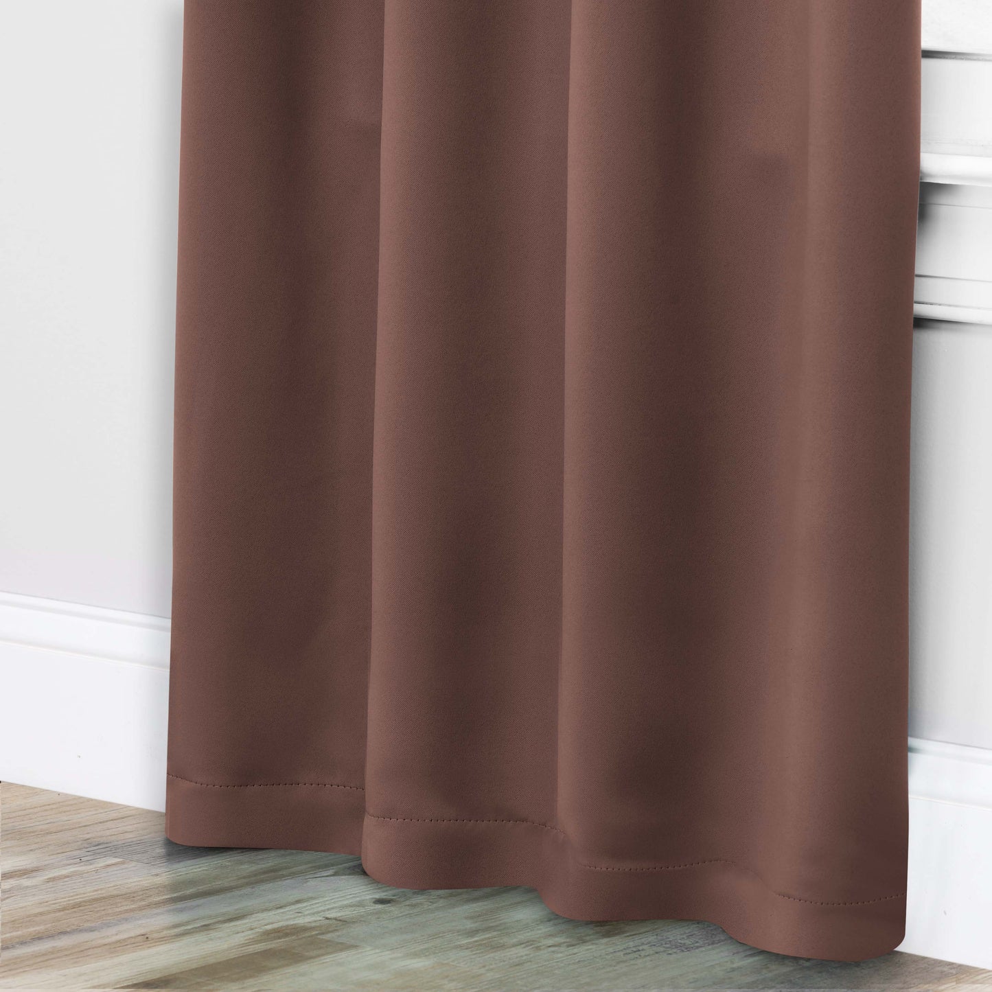 Solid Room Darkening Rod Pocket Blackout Curtain Panels. Set of 2