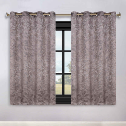 Leaves Room Darkening Grommet Blackout Curtain Panels. Set of 2