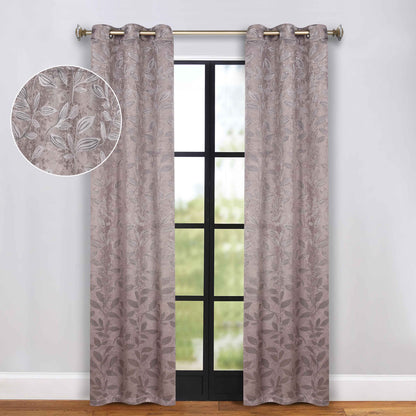 Leaves Room Darkening Grommet Blackout Curtain Panels. Set of 2