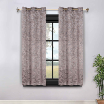 Leaves Room Darkening Grommet Blackout Curtain Panels. Set of 2