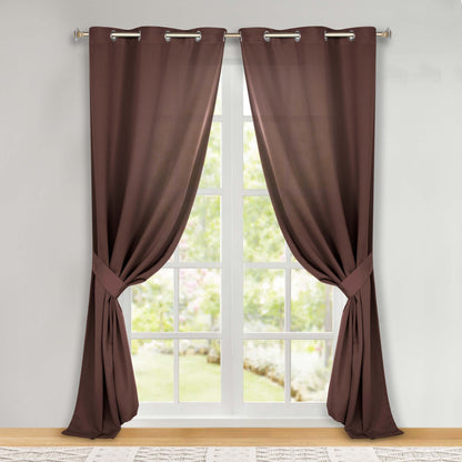 Classic Modern Solid Room Darkening Blackout Curtain Panels. Set of 2