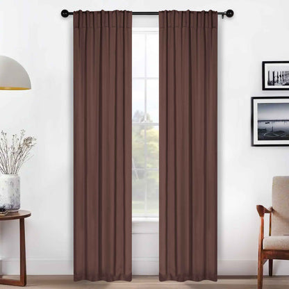 Solid Room Darkening Blackout Curtain Panels. Back Tabs. Set of 2