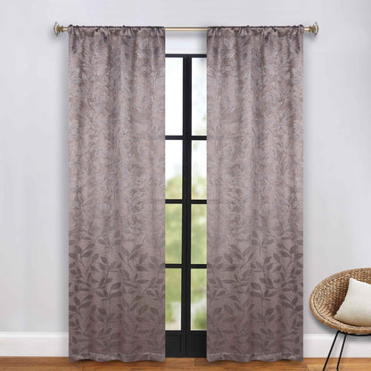Leaves Room Darkening Washable Blackout Curtain Panels. Set of 2