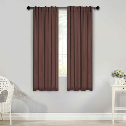 Solid Room Darkening Blackout Curtain Panels. Back Tabs. Set of 2