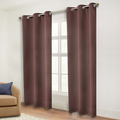 Classic Modern Solid Room Darkening Blackout Curtain Panels. Set of 2
