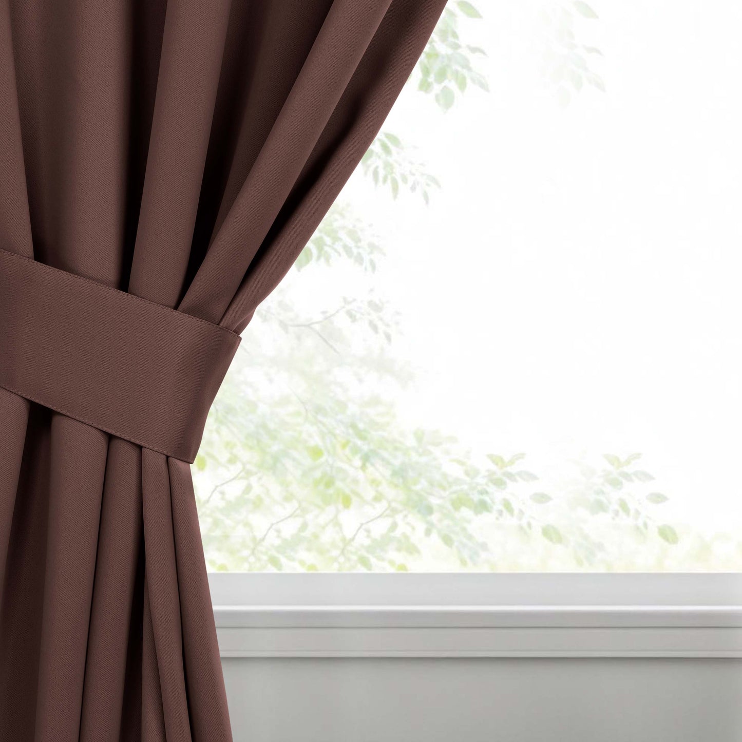 Classic Modern Solid Room Darkening Blackout Curtain Panels. Set of 2