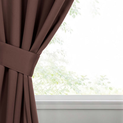 Classic Modern Solid Room Darkening Blackout Curtain Panels. Set of 2