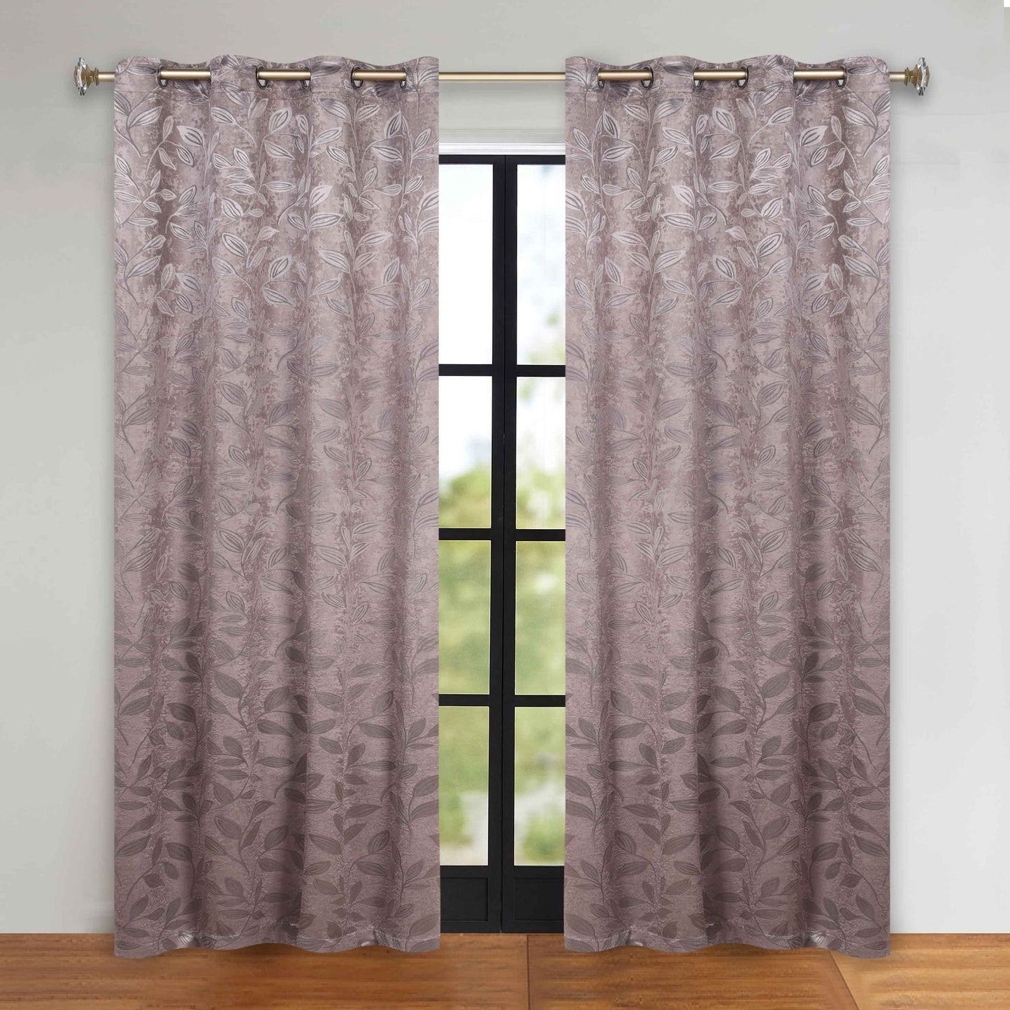 Leaves Room Darkening Grommet Blackout Curtain Panels. Set of 2