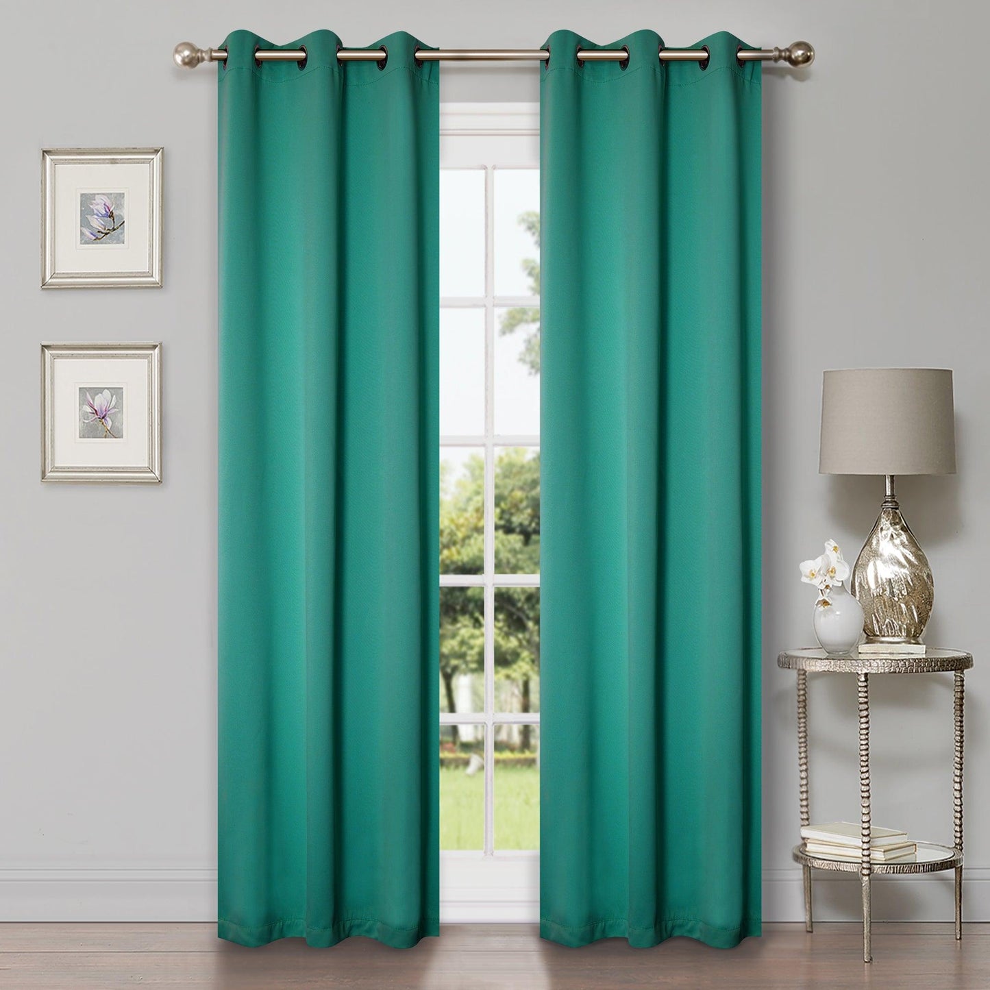 Solid Machine Washable Room Darkening Blackout Curtains. Set of 2
