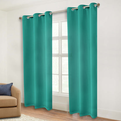 Classic Modern Solid Room Darkening Blackout Curtain Panels. Set of 2