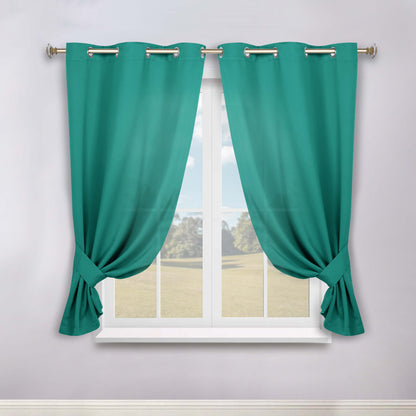 Classic Modern Solid Room Darkening Blackout Curtain Panels. Set of 2