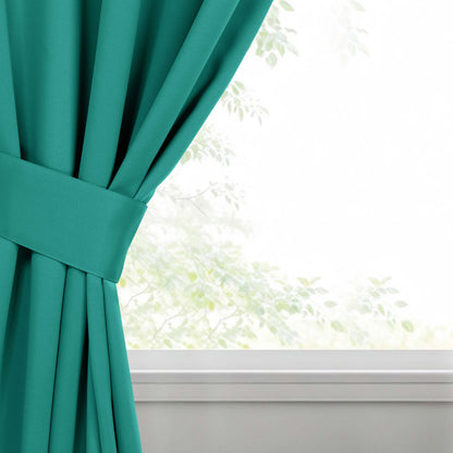 Classic Modern Solid Room Darkening Blackout Curtain Panels. Set of 2