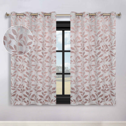Leaves Room Darkening Washable Blackout Curtain Panels. Set of 2