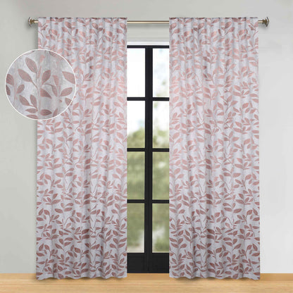 Leaves Room Darkening Back Tabs Blackout Curtain Panels. Set of 2