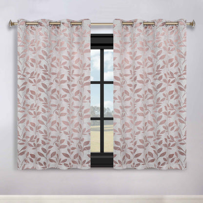 Leaves Room Darkening Washable Blackout Curtain Panels. Set of 2