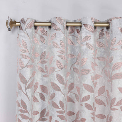 Leaves Room Darkening Washable Blackout Curtain Panels. Set of 2