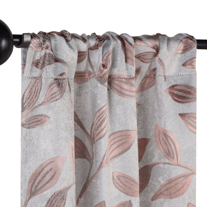 Leaves Room Darkening Washable Blackout Curtain Panels. Set of 2