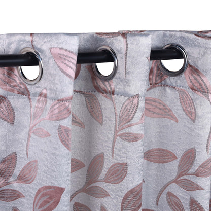 Leaves Machine Washable Room Darkening Blackout Curtains. Set of 2