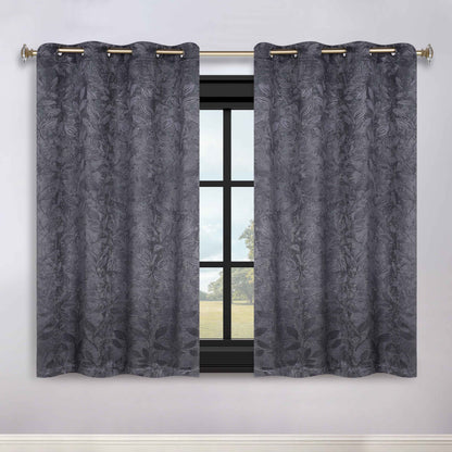 Leaves Room Darkening Grommet Blackout Curtain Panels. Set of 2