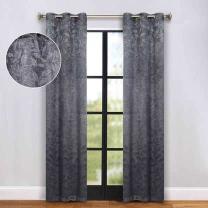 Leaves Room Darkening Grommet Blackout Curtain Panels. Set of 2