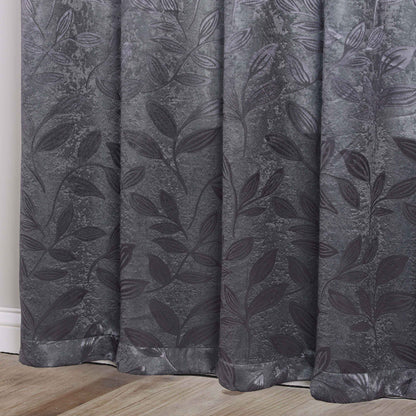 Leaves Room Darkening Washable Blackout Curtain Panels. Set of 2