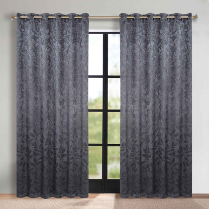 Leaves Room Darkening Grommet Blackout Curtain Panels. Set of 2