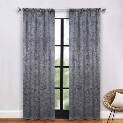 Leaves Room Darkening Washable Blackout Curtain Panels. Set of 2