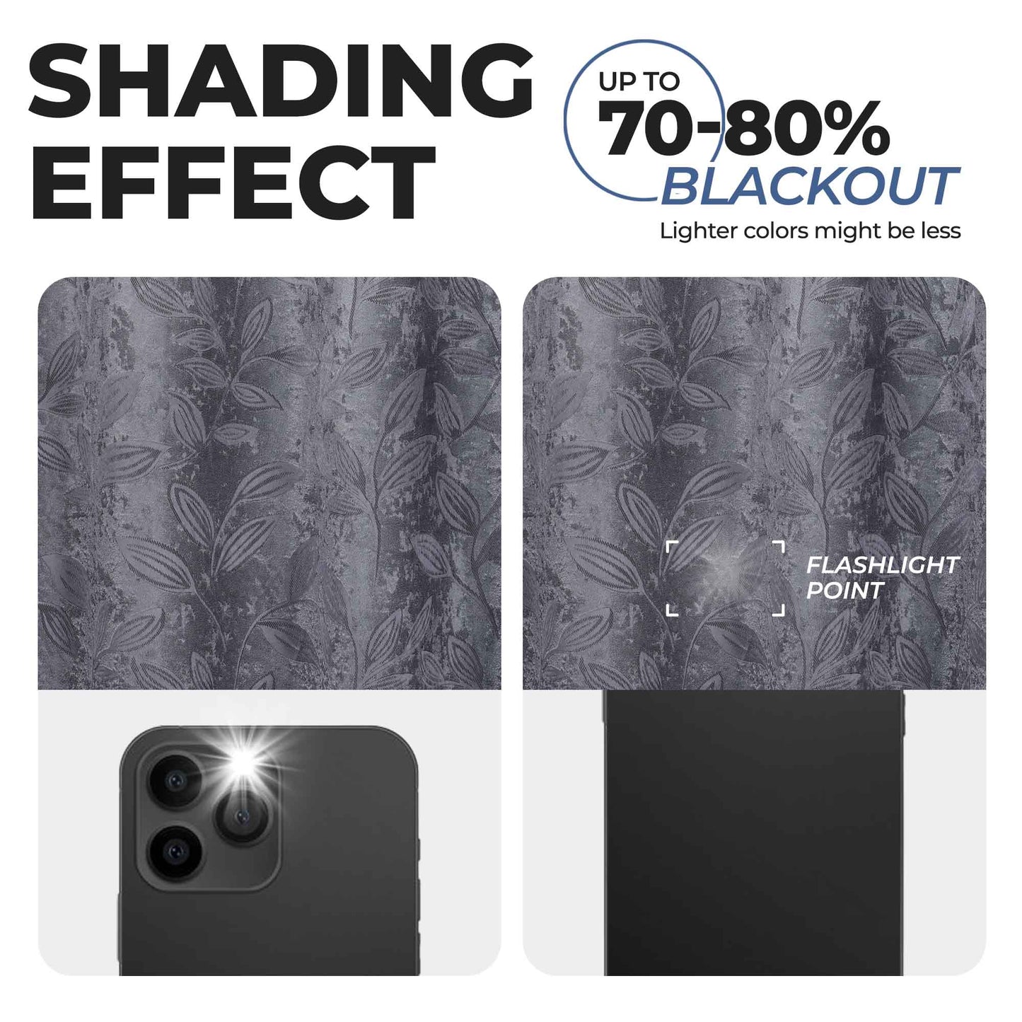 Leaves Room Darkening Washable Blackout Curtain Panels. Set of 2