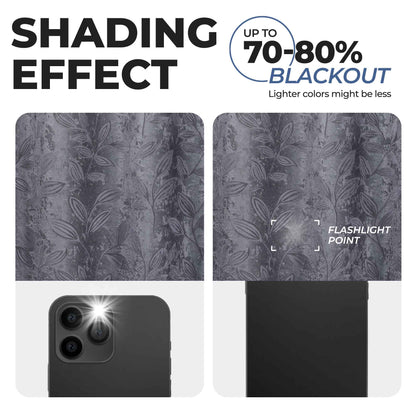 Leaves Room Darkening Washable Blackout Curtain Panels. Set of 2