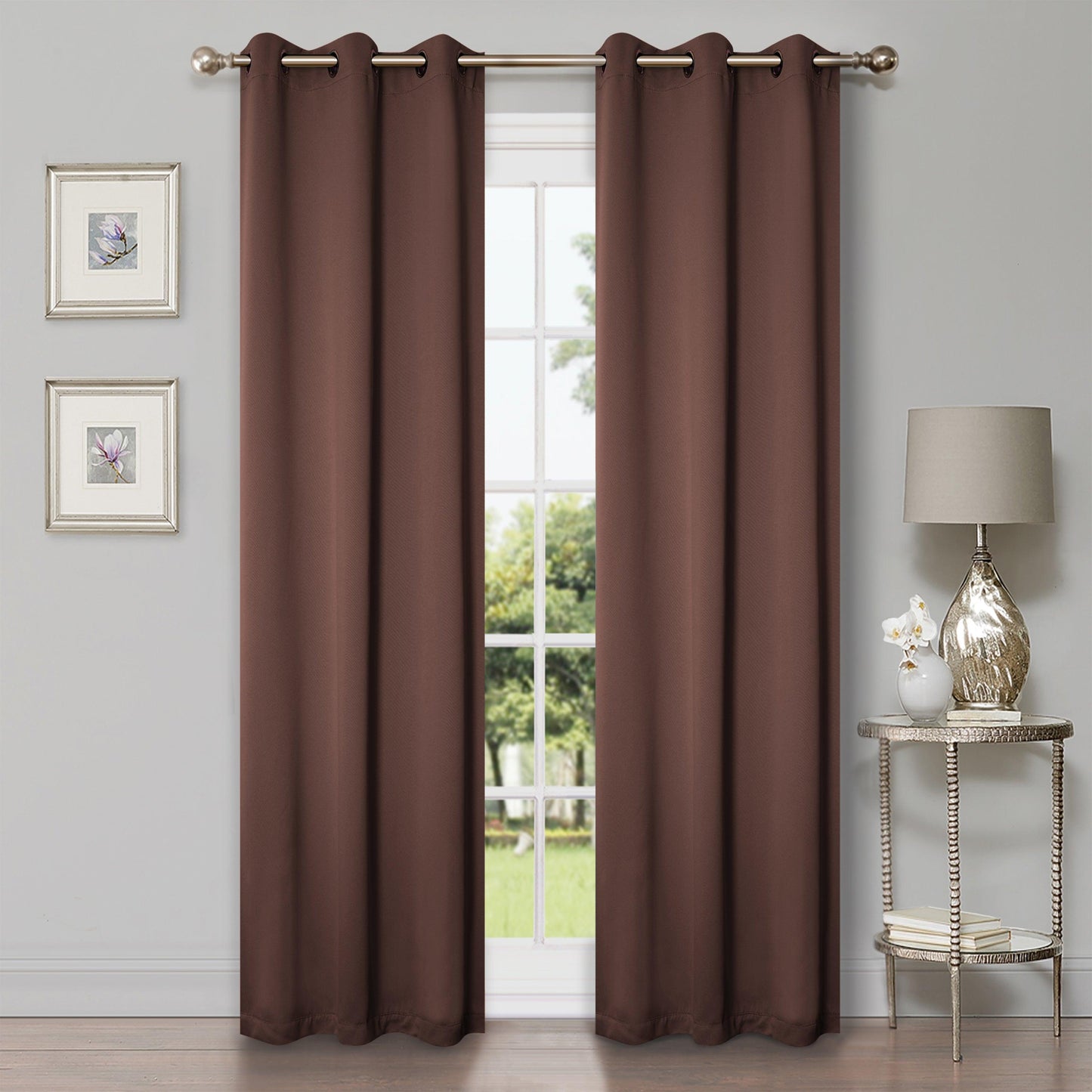 Solid Machine Washable Room Darkening Blackout Curtains. Set of 2