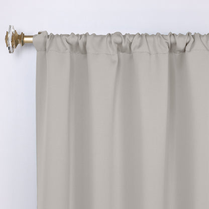 Solid Room Darkening Rod Pocket Blackout Curtain Panels. Set of 2
