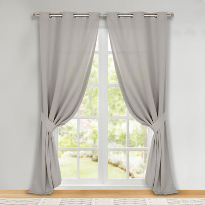 Classic Modern Solid Room Darkening Blackout Curtain Panels. Set of 2