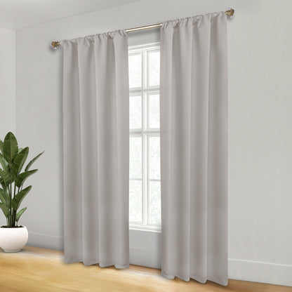 Solid Room Darkening Rod Pocket Blackout Curtain Panels. Set of 2