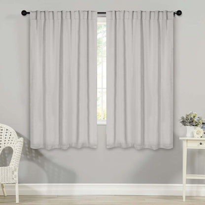 Solid Room Darkening Blackout Curtain Panels. Back Tabs. Set of 2