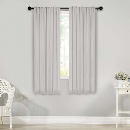 Solid Room Darkening Blackout Curtain Panels. Back Tabs. Set of 2