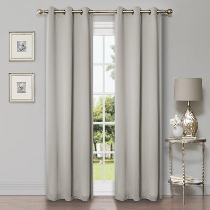 Solid Machine Washable Room Darkening Blackout Curtains. Set of 2