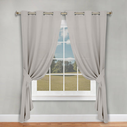 Classic Modern Solid Room Darkening Blackout Curtain Panels. Set of 2