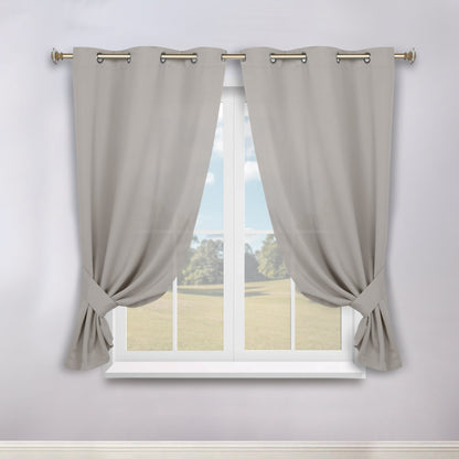 Classic Modern Solid Room Darkening Blackout Curtain Panels. Set of 2