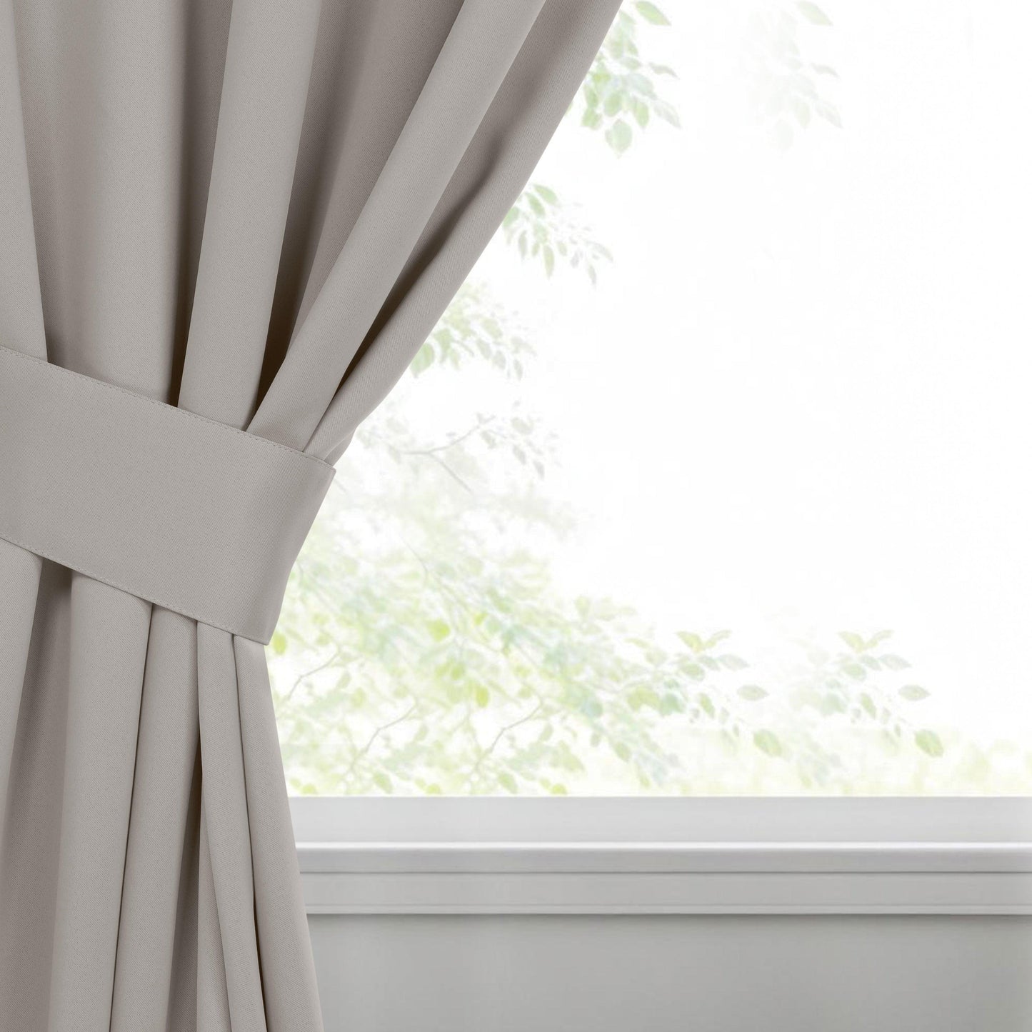 Classic Modern Solid Room Darkening Blackout Curtain Panels. Set of 2
