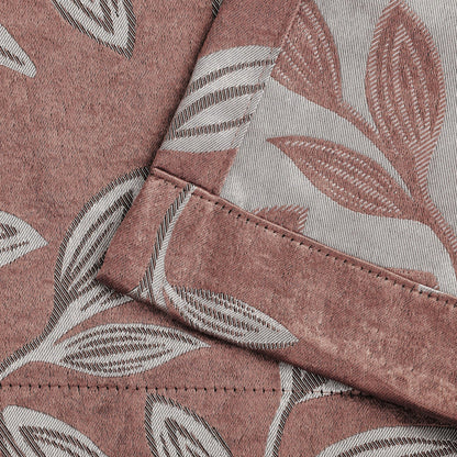 Leaves Machine Washable Room Darkening Blackout Curtains. Set of 2