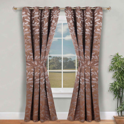 Leaves Room Darkening Washable Blackout Curtain Panels. Set of 2