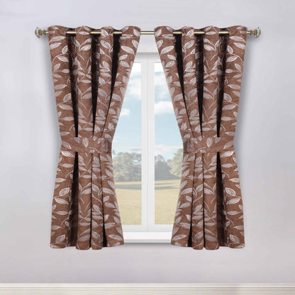 Leaves Room Darkening Washable Blackout Curtain Panels. Set of 2