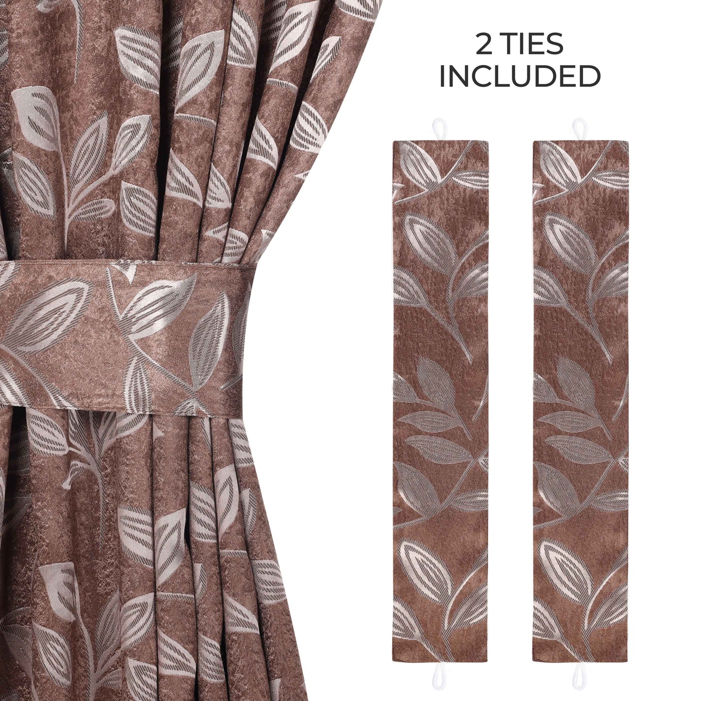 Leaves Room Darkening Washable Blackout Curtain Panels. Set of 2