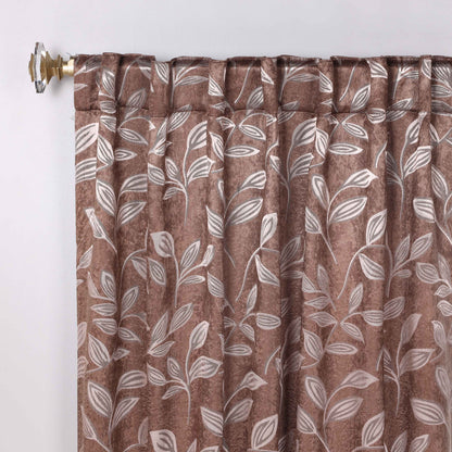 Leaves Room Darkening Back Tabs Blackout Curtain Panels. Set of 2