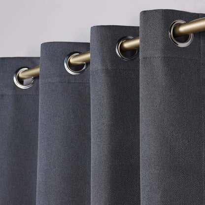 Nyan 100% Blackout Machine Washable Grommet Curtains. Set of 2 Panels